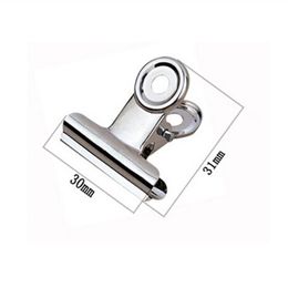 Bag Clips 60pcslot 30mm round metal Grip silver Bulldog clip Stainless steel ticket stationery 230926