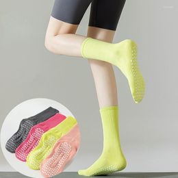 Athletic Socks Simple Solid Colour Cotton Mid Indoor Pilates Yoga Professional Non-slip Sports Dance Fitness Floor