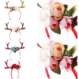 Christmas Decorations Reindeer Antlers Headband And Easter Party Headbands DIY Women Girs Kid Deer Costume Ear Hairband1262v