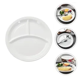 Plates Plate Divided Ceramic Compartment Tray Dinner Control Dish Portion Dishes Dessert Serving Kids Round Diet