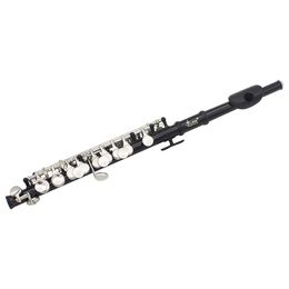 16 hole black lacquered silver piccolo half flute white brass silver plated Ckey