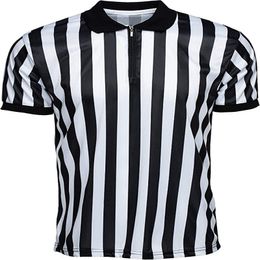 Outdoor TShirts Mens Official ProStyle Collared Referee Shirt Basketball Fottball Soccer Wrestling Boxing Short Sleeve Umpire Striped Tshirt 230926