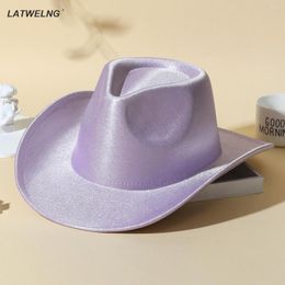 Berets 2023 Macaroon Cowboy Cowgirl Hats For Women Men Colorful Fedora Hat Pink Western Party Wide Brim Sun Outdoor