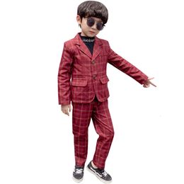 Clothing Sets Kids Clothes Boys Plaid Pattern Suit Set Spring Autumn Casual Style Costumes For Children 230926