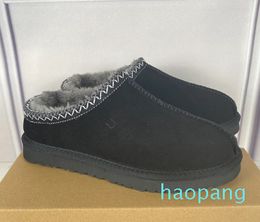 Solid Round Toe Short Sheepskin Cut Classic Super Mini Thick Sole Winter Women Flat Shoes Suede Upper Wool Autumn Boo