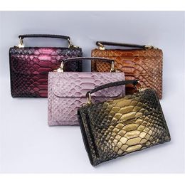 Wallets Luxury Arrival 2021 Fashion Phone Wallet Bag Python Lady Chain Clutch Crocodile Skin Bags Women Handbag228D