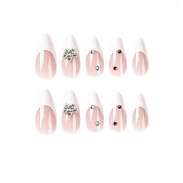 False Nails French Style White Edge Fake Manicure Ultra-flexible Long Lasting For Daily And Parties Wearing