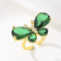 Cluster Rings In 2023 Trend Butterfly Cuff Women Ring Luxury Design Shiny Crystal Animal For Girl Fashion Jewelry Accessories Decoration