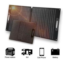 Chargers Jingyang 18V 60W 100W 120W 160w Foldable Solar Panel Double USB Charger Flexible For Camping Travel Phone Portable 230927