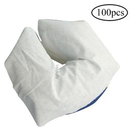 Massaging Neck Pillowws 100Pcs Disposable Non-Woven Face Cradle Cover Headrest Pillow Massage Face Cradle Cover Soft Non-Sticking Face Rest Covers 230927