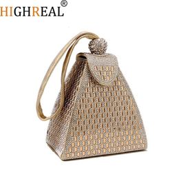 Evening Bags s Day Clutch Triangle Shaped Arylic Women Gold Silver Black Colour Party Wedding Handbags Bucket Purse 230926