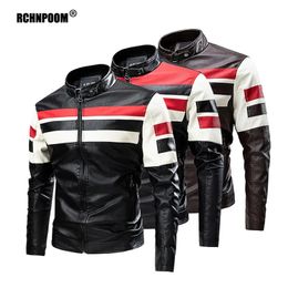 Mens Jackets Motorcycle Leather Jacket Brand Casual Warm Fleece Biker Bomber PU Male Windproof Winter Vintage Overcoat 230927