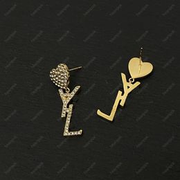 Fashion Designer Earrings For Women Jewellery Gold Letter Hoop Earring Womens Designers Stud Diamond Earrings Wedding Ear Studs Pend204c