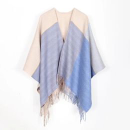 Scarves Winter Cashmere Women Poncho Thick Female Shawls And Wraps Larger Warm Pashmina Winter Foulard Femme Women Scarf Stole 230927