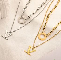 Designer Necklace Letter Necklaces Chain Women Crystal Stainless Steel Choker Pendant Jewelry Valentine's Day Engagement Party