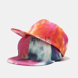 Ball Caps 2022 Ins Tie-dye Hip-hop Hats Fashion Street Flat Along The Hip-hop Hat Sun Cap Sunscreen Men and Women Baseball Caps x0927