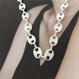 Chains Single Layered Punk Rock Gold Sliver Colour Aluminium Chain Choker Necklace For Women Link Collar Clavicle Statement Jewelry274M