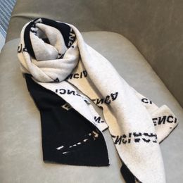High quality knitted wool scarf designer brand men and women's classic black apricot warm long towel266D