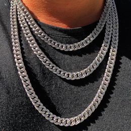 Hip Hop Top Selling Vintage Fashion Jewelry Stainless Steel High Quality ice out miami cuban chain Full CZ Crystal Necklace For Wo290q
