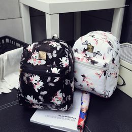 School Bags Fashion Butterfly Flower Children Backpack Floral Pattern PU Leather Leisure Student Baggage Travel Bag