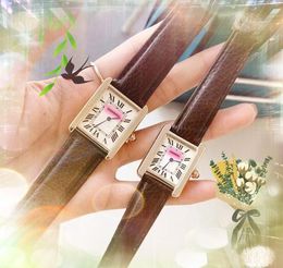 Top model Fashion Lovers Lady Watches Casual bee square roman tank skeleton women men clock rose gold silver case quartz movement Watch Gifts