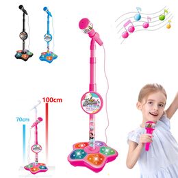 Learning Toys Kids Microphone with Stand Karaoke Song Music Instrument Toys Brain-Training Educational Toy Birthday Gift for Girl Boy 230926