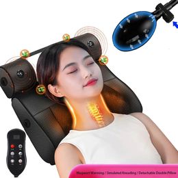 Massaging Neck Pillowws Electric Neck Relaxation head Massage Pillow Back Heating Kneading Infrared therapy shiatsu AB pillow Massager 230927