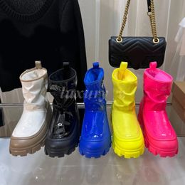 Designer Damen Stiefel Dopamin Jelly Boot Wasserdichte rutschfeste Regenstiefel Australien Warme Schneestiefel Baumwollschuhe mit dickem Boden
