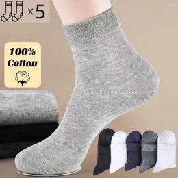 Men's Socks 5Pairs/Lot Summer Thin Mesh Breathable Mid-calf Solid Business Anti-odor Seasonal Sock Unisex Sweat-Absorbing Sokken