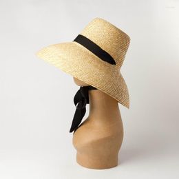 Wide Brim Hats Beach With Neck Tie For Women Large UV Protection Sun Summer Big Wheat Straw Wholesale