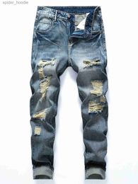 Men's Jeans Men Ripped Frayed Bleach Wash Jeans-Look stylish Feel Comfortable! L230927