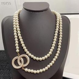 14 Style Pearl Chain Diamond Pendant Necklace Designer for Women New Product Elegant Pearl Necklaces Wild Fashion Woman Necklace E200K