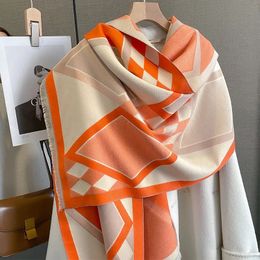 Scarves Thick Cashmere Blanket Women Scarf Warm Pashmina Shawl Winter Wraps Bufanda Fashion Travel Print Design Poncho Echarpe 230927