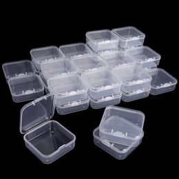 Jewellery Boxes 2 Sizes Clear Small Containers Plastic Square Bead Storage Box for Beads Crafts Board Game Pieces Organisation Wholesale 230926