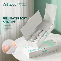 False Nails Nailpop 480pcs Nail Tips for Nails Art Full Cover Soft Acrylic Tips Double-sided Matte False Nails with Box for Nail Extension 230927