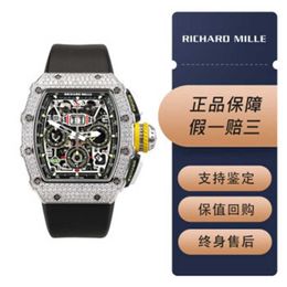 Automatic Mechanical Richarmill Watches Sport Wristwatches Luxury Watch barrelshaped RM1103 White Gold Original Diamond Set Mens Fashion Leisure Sports Ca WN149