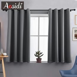 Curtain Modern Blackout Short Curtains for Living Room Kitchen Bay Window Bedroom Readymade Cortinas Blinds Rideaux Decor 230927