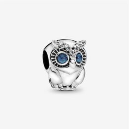100% 925 Sterling Silver Sparkling Owl Charms Fit Original European Charm Bracelet Fashion Jewelry Accessories254R