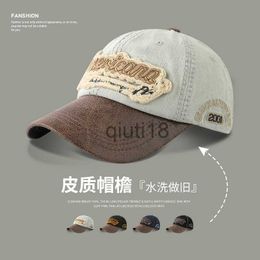 Ball Caps New Women's Baseball Caps American Retro and Old Casual Cap Showing Small Face Light Blue Spring and Summer Sun Hats Men x0927