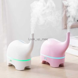 Humidifiers Funny Elephant DC5V USB Aroma Diffuser Ultrasonic Essential Oil Diffuser Color LED Humidificador Portable Air Humidifier Fogger YQ230927