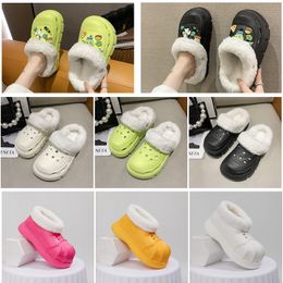 Short Hair Lovely Boots Designer Lamb for Women Men Warm Winter Shoes Green White Brown Black Pink Outdoor Plush Comfortable Cotton Woman Slippers Eur 40 Comtable