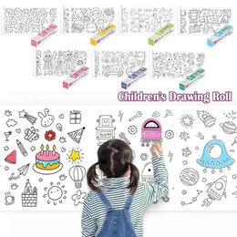 Learning Toys Children's Drawing Roll DIY Sticky Color Filling Paper Coloring Paper Roll For Kids DIY Painting Drawing Early Educational Toys 230926