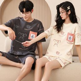 Men's Sleepwear Couples Nightwear Kawaii Girls Shorts Women's Pajama Sets Pyjamas Men Cartoon Loungewear Pijama Mujer Homewear