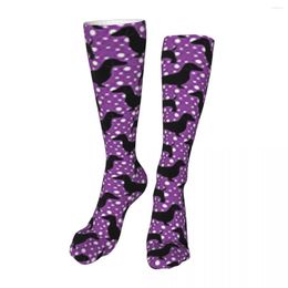 Men's Socks Dachshunds Purple Novelty Ankle Unisex Mid-Calf Thick Knit Soft Casual