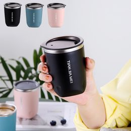 Mugs 300ml Thermal Coffee Cup Stainless Steel Iced Mug Tea Beer Leakproof Water Bottle Vacuum Insulated Cups With Lids 230927