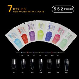 Falska naglar Vinimay 7 Styles 522 st Fake Nails No-Trace French Full/Half Nail Tips False Acrylic Nail Tips UV Gel Manicure Fake Nail Tips 230927