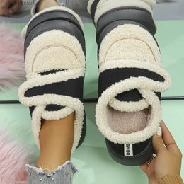 Boots Rimocy Thick Sole Warm Plush Cotton Shoes Women Faux Fur Hook Loop Snow Boots Woman Platform Non-Slip Winter Padded Shoes Ladies T230927