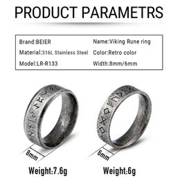316L Stainless steel MEN Ring fashion words RETRO Rings Jewelry LR-R133237E