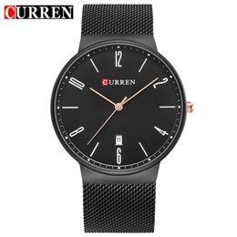 cwp 2021 CURREN watch Men's Quartz Relogio Masculinos Dial Clock Ultra-thin Male Wrist Calendar Waterproof Business Steel321b