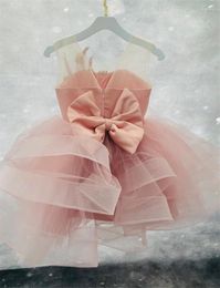 Girl Dresses Cute Pink Baby Dress With Big Bow Infant Tutu Outfit Kid First Birthday Christmas Gown 12M 18M 24M